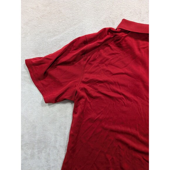 North Face Shirt Men’s Flash Dry Short Sleeve Collared Polo Text Buttons Red XL - Picture 12 of 13